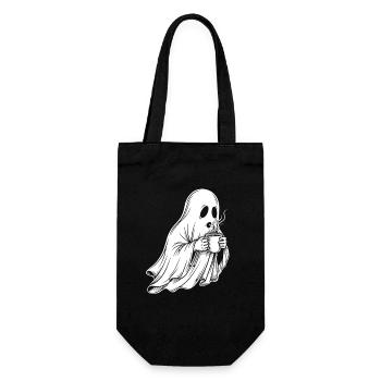 Ghost with coffee cup illustration - Gift Bag for Bottles - black - Front