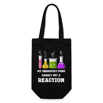 Meine Chemie-Wortspiele bekommen selten Reaktionen - Geschenkbeutel für Flaschen - Schwarz - Vorne
