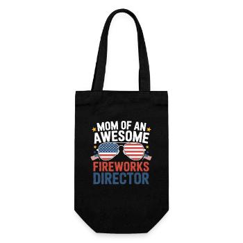 Mom Of An Awesome Fireworks Director 4th Of July - Geschenkbeutel für Flaschen - Schwarz - Vorne