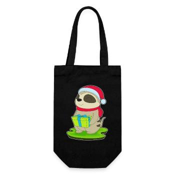 Meerkat Christmas Christmas Hat - Gift Bag for Bottles - black - Front