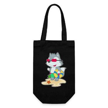 Wolf Strand Swim Ring Summer - Gift Bag for Bottles - black - Front