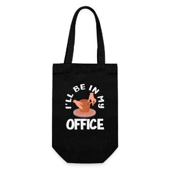 Poterie : Je suis dans mon bureau - Sac à bouteille - noir - Devant
