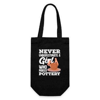 Never underestimate a girl who makes pottery - Gift Bag for Bottles - black - Front