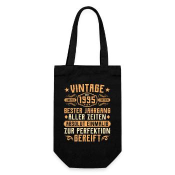 Vintage 1995 Year of birth - 30th birthday - Gift Bag for Bottles - black - Front