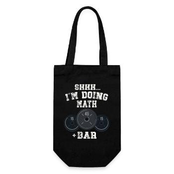 Shhh I'm Doing Math Weight Bar Lifting Workout  - Geschenkbeutel für Flaschen - Schwarz - Vorne