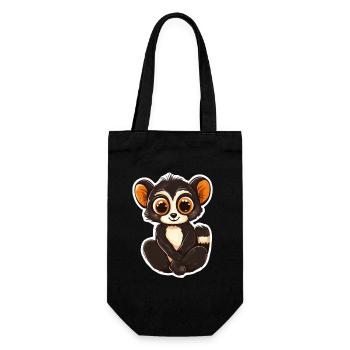 lemur - Gift Bag for Bottles - black - Front