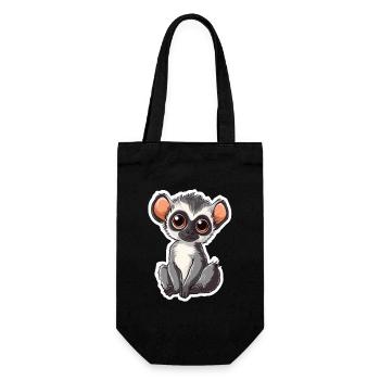 lemur - Gift Bag for Bottles - black - Front