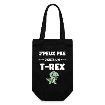 Humorvoller T-Rex für Dinosaurierliebhaber - Geschenkbeutel für Flaschen - Schwarz - Vorne