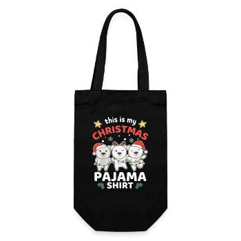 Christmas Polar Bear Christmas Pajamas - Gift Bag for Bottles - black - Front