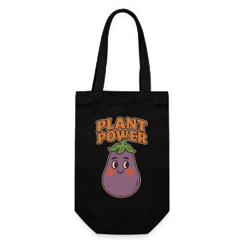 Verspielte Aubergine mit Botschaft - Geschenkbeutel für Flaschen - Schwarz - Vorne