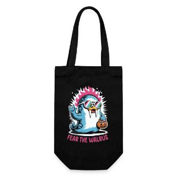 Walross Punk Rocker Halloween  - Geschenkbeutel für Flaschen - Schwarz - Vorne