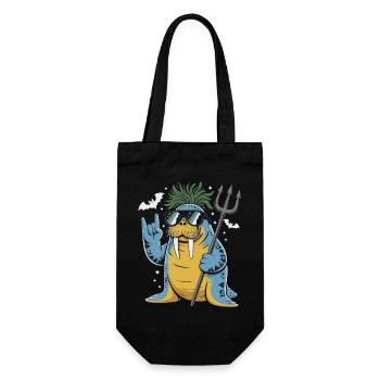 Walross Punk Rocker Halloween  - Geschenkbeutel für Flaschen - Schwarz - Vorne