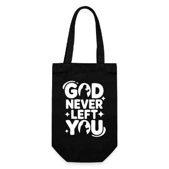 God Never Left You Design - Geschenkbeutel für Flaschen - Schwarz - Vorne