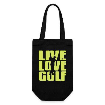 Citation drôle pour les golfeurs : Vivez votre vie, jouez au golf - Sac à bouteille - noir - Devant