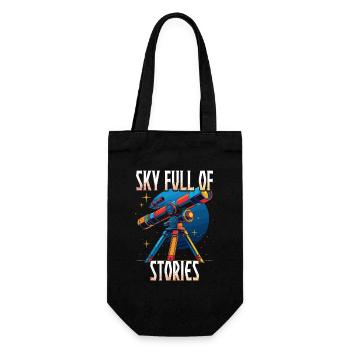 Astronom Sterngucker Stargazer Sky Full Of Stories - Geschenkbeutel für Flaschen - Schwarz - Vorne