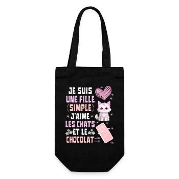 I'm a Simple Cats and Chocolate Girl - Gift Bag for Bottles - black - Front