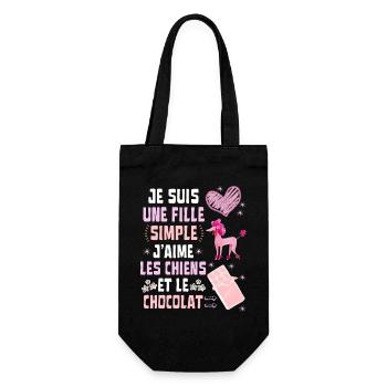 Je suis une fille Simple Chiens et Chocolat - Sac à bouteille - noir - Devant