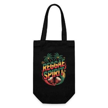  Reggae Spirit Tropische Palmen Djembe Trommeln - Geschenkbeutel für Flaschen - Schwarz - Vorne