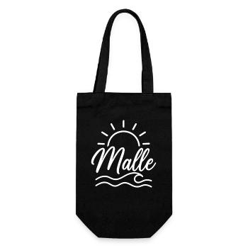 Malle Sonne Strand Wellen Mallorca - Geschenkbeutel für Flaschen - Schwarz - Vorne