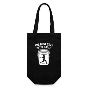 Der beste Platz im Haus Bucket Dad Baseball Dad - Geschenkbeutel für Flaschen - Schwarz - Vorne