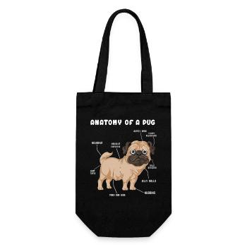 Mops-Anatomie - Geschenkbeutel für Flaschen - Schwarz - Vorne