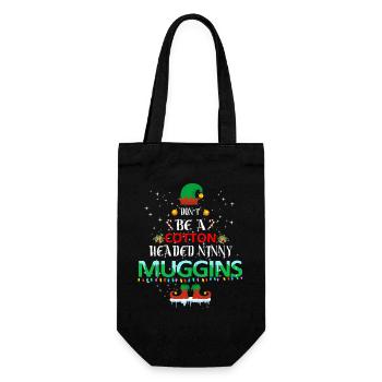Baumwollkopf Muggins Weihnachten - Geschenkbeutel für Flaschen - Schwarz - Vorne