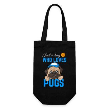 Pug for boys - Gift Bag for Bottles - black - Front