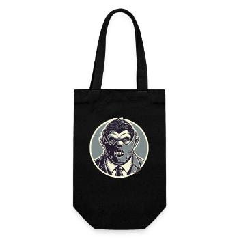 Horror-Inspired Gentleman Mask Design - Gift Bag for Bottles - black - Front