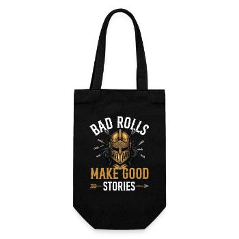 Bad Rolls Make Good Stories RPG Campaign Humor - Gift Bag for Bottles - black - Front