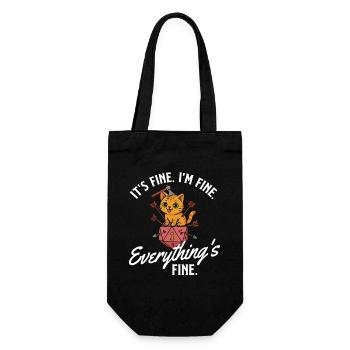 It’s Fine I’m Fine Everything’s Fine RPG Gamer - Gift Bag for Bottles - black - Front