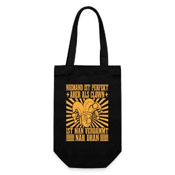 Not perfect but close as a circus clown - Gift Bag for Bottles - black - Front