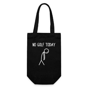 No golf today Golfer Golf Golfen - Geschenkbeutel für Flaschen - Schwarz - Vorne