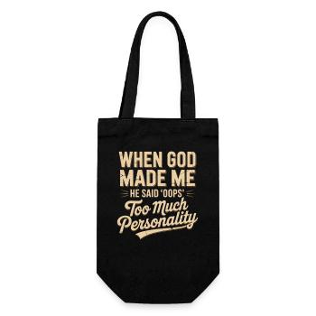 Quand Dieu m’a fait, il a dit Oups chrétien - Sac à bouteille - noir - Devant