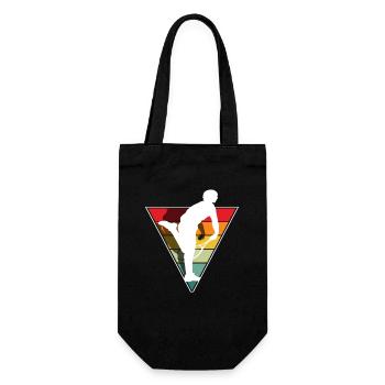 Silhouette de joueur de tennis rétro vintage - Sac à bouteille - noir - Devant