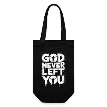 God Never Left You Design - Geschenkbeutel für Flaschen - Schwarz - Vorne