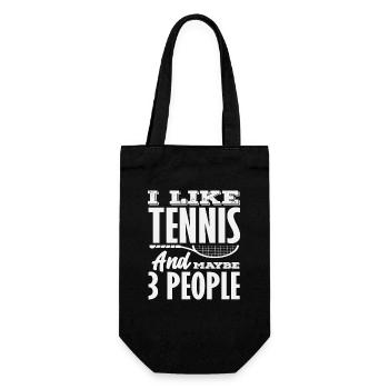 J'aime le tennis et peut-être 3 personnes Tennis - Sac à bouteille - noir - Devant