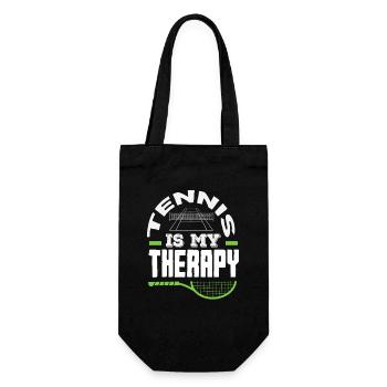 Tennis Is My Therapy For Tennis Players - Gift Bag for Bottles - black - Front