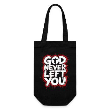 God Never Left You Design - Geschenkbeutel für Flaschen - Schwarz - Vorne