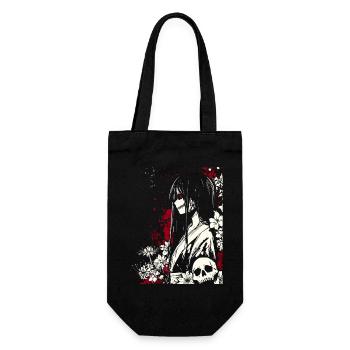 Horreur manga fille en kimono aux yeux rouges - Sac à bouteille - noir - Devant