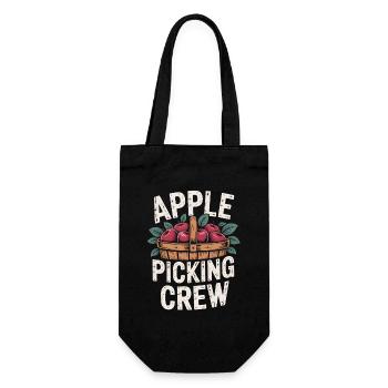 Apple Picking Crew Fall Autumn Apple Picking - Gift Bag for Bottles - black - Front