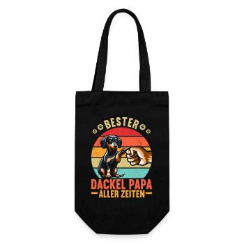 Dachshund Dad Dachshund Design Men Father's Day - Gift Bag for Bottles - black - Front