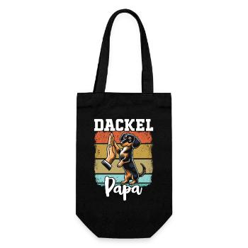 Dachshund Dad Dog Motif Funny Father's Day Teckel - Gift Bag for Bottles - black - Front
