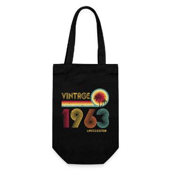 Retro 70s Inspired Vintage Number Design - Gift Bag for Bottles - black - Front