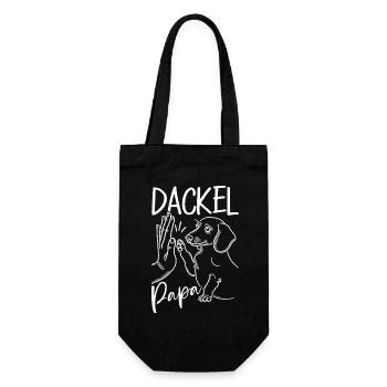 Dachshund Dad Dog Motif Funny Father's Day Teckel - Gift Bag for Bottles - black - Front