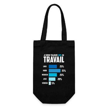 Ich gebe immer 100% für Work Humor Office - Geschenkbeutel für Flaschen - Schwarz - Vorne