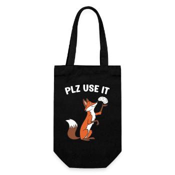 Ein lustiges Fuchs mit dem Gehirn plz use it  - Geschenkbeutel für Flaschen - Schwarz - Vorne
