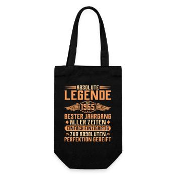 60. Geburtstag - Legende seit 1965 - Geschenkbeutel für Flaschen - Schwarz - Vorne