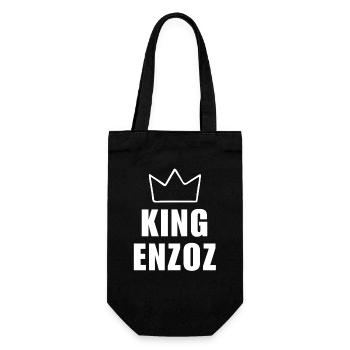 Enzoz Name mit Buchstabe E - Königskrone Shirt - Geschenkbeutel für Flaschen - Schwarz - Vorne