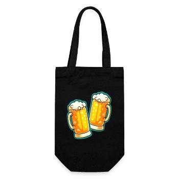 Beer Cheers Chope à bière en verre - Sac à bouteille - noir - Devant