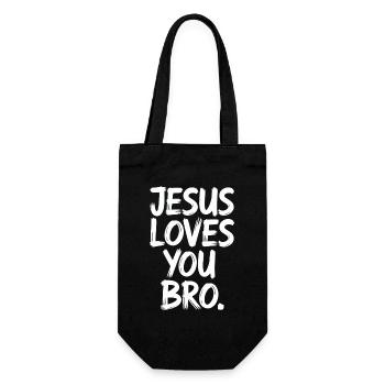 Jesus Loves You Brother Inspirational Message - Gift Bag for Bottles - black - Front